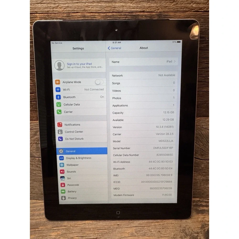 iPad 4 16G Black Silver‎ Model A 1460